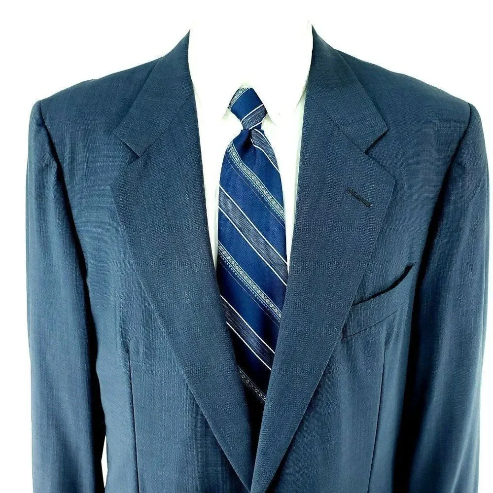 Hickey Freeman Barney's New York Wool 2 Button Bla